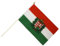 Flaggenfritze Stockflagge Ungarn mit Wappen - 30 x 45 cm