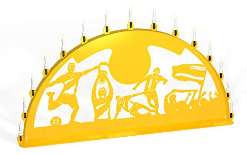 Colours-Manufaktur Schwibbogen Lichterbogen Metall - Motiv: Fußball Verein - Farbe: gelb - wählbare Breite: XL = 1 Meter, XXL = 1,5 Meter und XXXL = 2 Meter - für Außen/Außenbereich (200 x 100 cm)