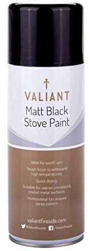 Valiant FIR170 Matt Black Stove and BBQ Spray Paint - 400ml