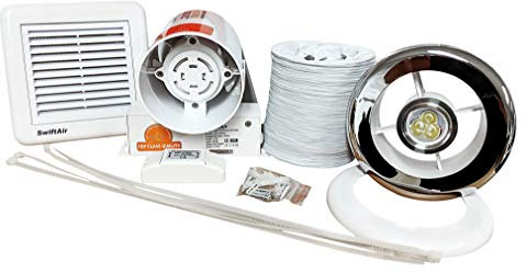 in LINE Bathroom Shower WC Toilet Extract Fan Light KIT - Run On Timer