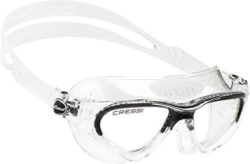 cressi Herren Swim Cobra Schwimmbrille, Klar/Klar Schwarz-Klar Gläsern, one Size