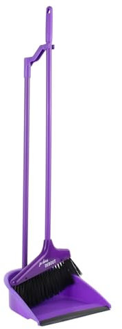 Je Cherche Une Idée ME2171 Pelle et Balayette sur Pied Coloris Aléatoire, Fer+ PP, Violet/Vert/Rose/Bleu, 24 x 24,9 x 81,5 cm