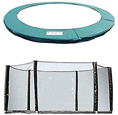 Green Bay Trampoline Replacement Pad Safety Net Enclosure 10ft 6-Pole Green | Trampoline Accessories,300mm Wide Pad,UV Resistant,Water Resistant,PE with 4mmx4mm UV Resistant,Zip System,Added Buckles