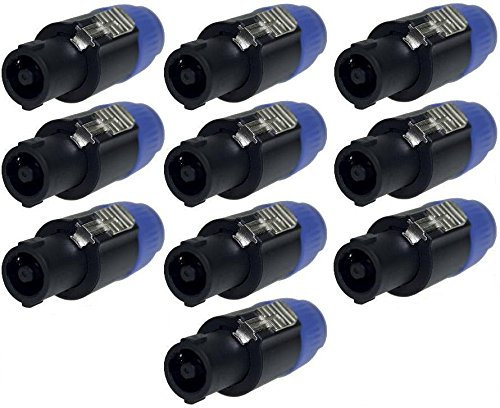 10 x ADAM HALL K3CSF4 - PA Lautsprecher Stecker 4 polig schraubbar, Speaker-Stecker Kabelstecker