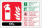 vsafety 11016 al-r cartello estintore CO2, ID, plastica rigida, paesaggio, 150 mm x 100 mm, colore: nero/verde/rosso