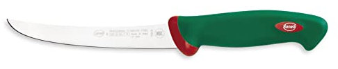 Sanelli Premana Professional Coltello Disosso Curvo, Acciaio Inossidabile, Verde/Rosso, 28.5x3.0x4.0 cm