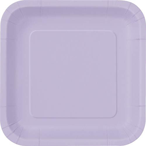 Lavender Square Paper Dessert Plates (17cm) 16 Count - Elegant & Sturdy Party Tableware for Appetizers, Cakes and More