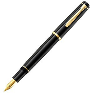 Pelikan Classic P200 Füller, Schwarz, Vergoldete Beschläge, 930479 - M