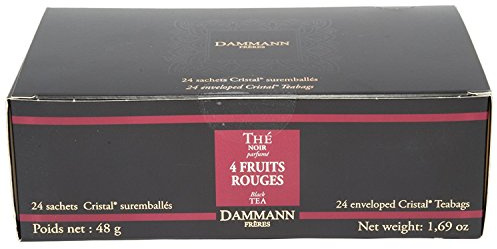 DAMMANN FRERES Four Fruit Rouges Black Tea, 24 Cristal Teabags