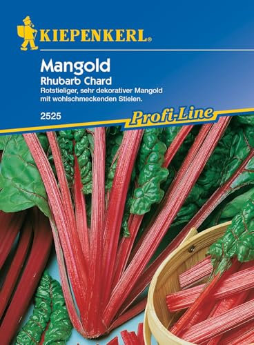 Kiepenkerl Profi-Line Mangoldsamen Rhubarb Chard 2525 - Rotstieliger, sehr dekorativer Mangold - Inhalt für 50 Pflanzen - Gemüsesamen, Saatgut, Saat