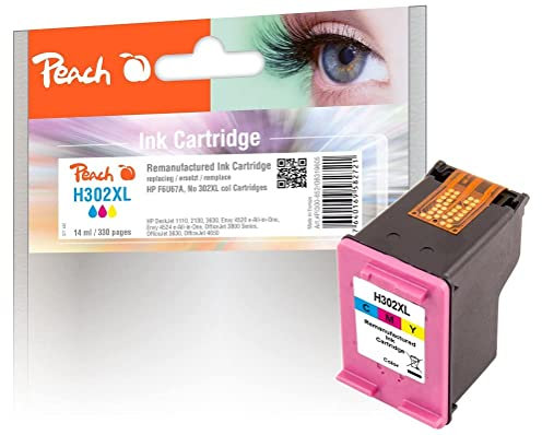 Peach H302 Druckkopf XL color ersetzt HP No. 302XL c, F6U67AE für z.B. HP OfficeJet 3830, HP OfficeJet 3831, HP OfficeJet 3833, HP DeskJet 3630, HP Envy 4527 e-All-in-One, HP Envy 4520