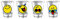zak!designs Shot Glass Set Smiley 60ml 4-Pieces, Transparent/Yellow, 20 x 5 x 5 cm