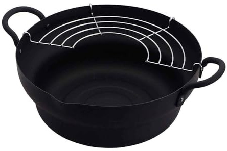 TAKUMI Iron Tempura Deep Fryer with Stepped Section, dia. 24cm (9.4 in.), MGTE24