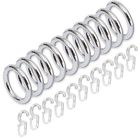Liedeco Gardinenringe für Gardinenstangen, ø 28 mm, 10 STK verchromt