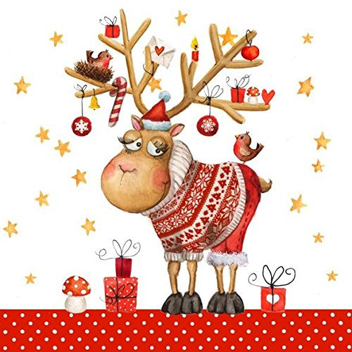 BRAUN COMPANY Servietten 25x25cm 20 St. Happy Deer