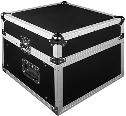JV Case Professionelles (19 Zoll) DJ Flightcase stabiler 9mm Sperrholz Konstruktion mit abnehmbarem Deckel und Vorder Rückseite