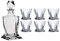 Bohemia Kristallin Cristal Quadro Whiseky-set, Whiskeygläser, Whiskeykaraffe, 6 Gläser, Karaffe 0.85 L Serie Quadro