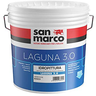 san marco LAGUNA 3.0 idropittura lavabile INODORE per interni, colore bianco, lt 14