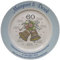 Personalised Diamond Wedding Anniversary Plate with a Blue Rim - Bells + 60 Design