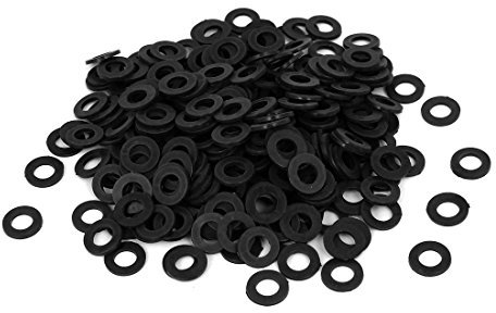 sourcing map 400pcs Rondelles Nylon Isolante entretoises Plat Noir Joint M6x12mmx1.2mm Noir