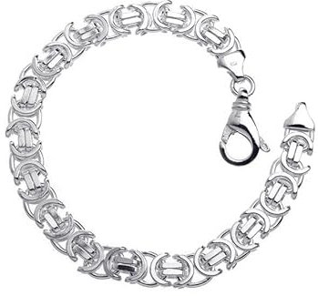 Flaches Königskette Armband 9mm - massiv 925 Silber, Länge 23cm