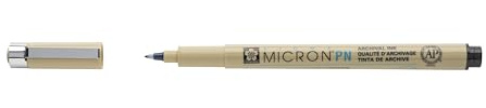 SAKURA Pigma Micron PN - Black Ink - Fine to Medium Line - Durable Plastic Nib - Archival, Waterproof, Fade Resistant - Ideal for Technical & Artistic Drawing - Quick Drying - 0.4/0.5 mm