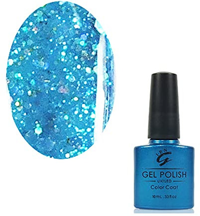 IBN UV/LED Gel Nail Polish Glitter (24584 (Glitter Blue) Ice Adorn)