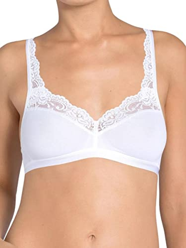 Sloggi Damen Spitzen BH Romance SI, ohne Bügel, ohne Polsterung, Verstellbare Träger, 70C, Weiß