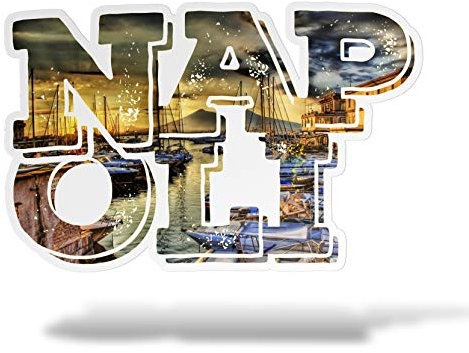 erreinge Aufkleber Napoli Italian Geschenk Shaped Adhesive PVC für Abziehbild Tapete Auto Moto Helm Camper Laptop - 10 cm