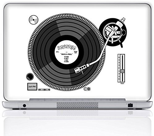 Meffort Inc 14 Inch Laptop Notebook Skin Sticker Cover Art Decal (Free wrist pad) - Record Player