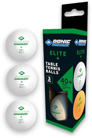 Donic-Schildkröt Tischtennisball 1-Stern Elite, Poly 40+ Qualität, 3 Stk. im Karton, weiß, 608310
