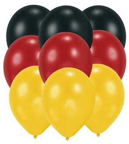 Packung mit 12 12 Zoll Latex Deutschland Ballons - Deutsche Flagge - WM 2018