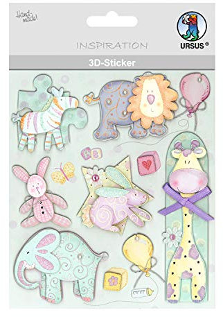 Ursus 564200122 - 3D Sticker Baby, bestehend aus mehreren Ebenen, hochwertige Materialien, selbstklebend, ideal zum Verzieren von Grußkarten, Scrapbooking und für andere Bastelarbeiten
