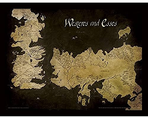 Game of Thrones FP11393P-PL Westeros and Essos Antique Map 30x40 cm Framed Print