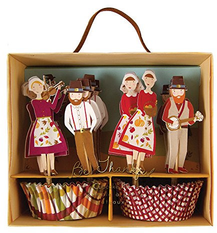 Meri Meri 45-1865 Pilgrim Cupcake Kit, Paper, Brown