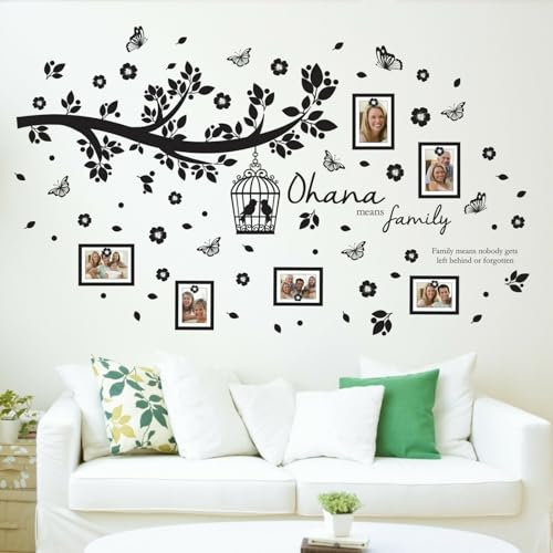 Walplus Wandaufkleber Ohana Familie Baum Wandkunst Wandmalerei Entfernbarer Selbstklebend Aufkleber Kinderzimmer Kindergarten Kinderzimmer Restaurant Café Hotel Büro Wohndeko, Bunt