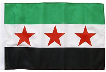 Flagge/Fahne Syrien 1932-1963 / Opposition - Freie Syrische Armee + gratis Sticker, Flaggenfritze®