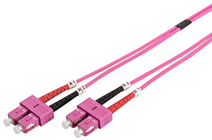 DIGITUS DK-2522-03-4 – Glasfaserkabel OM4 – 3 m – SC zu SC – Duplex LWL Kabel – 1/10/40/100 Gbit/s – MM Multimode Glasfaser LAN Kabel – Fasertyp: 50/125 µ – Violett (Violet)