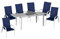MERXX 7tlg. Amalfi Set, 6 Amalfi Stapelsessel, 1 Ausziehtisch, 160 (220) x 90 cm, Marineblau