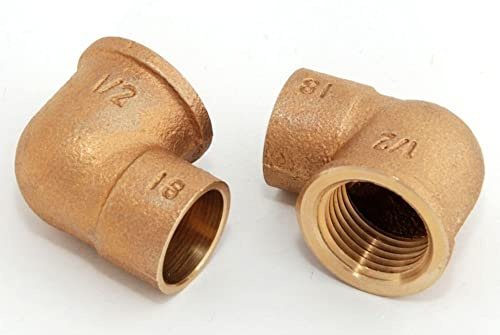 2x Rotguss Winkel i/i 90° 18mm - 1/2' / 4090g Rotgussfitting red brass gunmetal