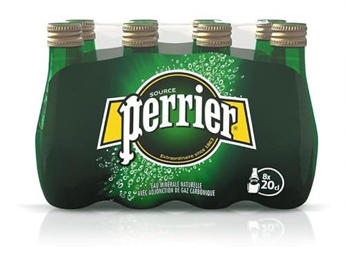 PERRIER - Eau Minérale Naturelle Gazeuse 8X20Cl - Prix de l'Unité