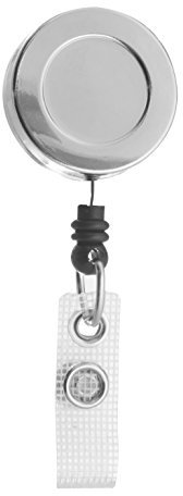 Karteo® Ausweis Jojo Ausweisjojo oval aus Metall mit Ansteckerclip und Aufrollmechanismus gewebeverstärkt für Ausweishülle Ausweishüllen Kartenhülle Kartenhüllen Ausweishalter Kartenhalter Halter aus Kunststoff