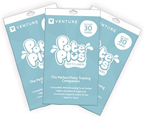 Venture 90 Pack Travel Potty Liners. Disposable Potty Liners for Portable Potty. Suitable Fit for Most Travel Potty's for Toddlers