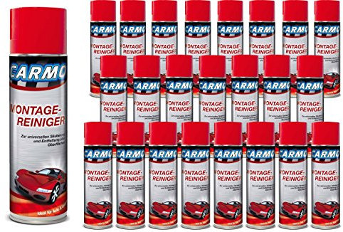 CARMO 24x Montagereiniger | Bremsenreiniger | Acetonfrei | Nicht korrosiv | Hohe Reinigungskraft | Entfernt Öle, Fette, Bremsstaub und eingebrannte Ablagerungen | 500 ml