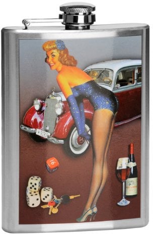 Premier Housewares 0508085 Flasque 8 Oz Design Over The Bonnet en Acier Inoxydable