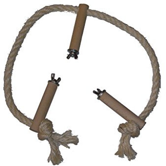 pipano Sitzseil 60-200 cm Sisal 12 mm für Vogelkäfig, Kletterseil, Nymphensittich, Wellensittich, PS3212 (100 cm)