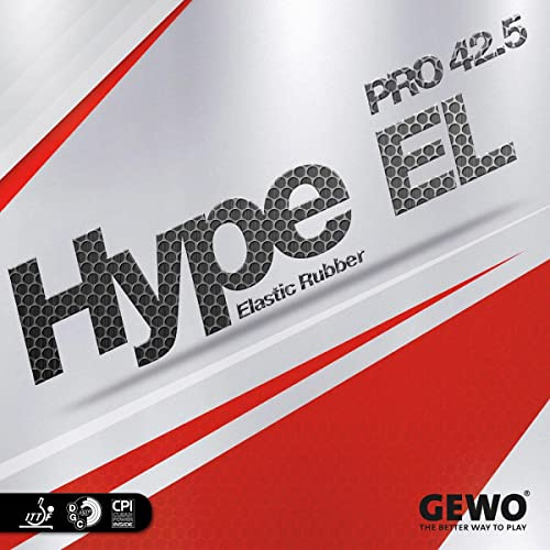 GEWO Hype EL Pro 42.5 Tischtennis Belag – spinfreudig & kontrolliert mit DGC40+ Grip-Oberfläche – Medium+ Schwamm – 1,9 mm / 2,1 mm – of