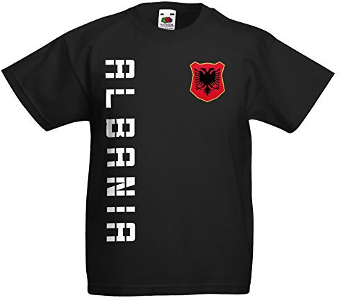 Albanien Shqiperia Kinder-Shirt Name Nummer Trikot EM-2021 Schwarz 164