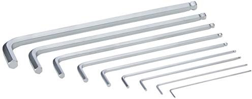 Wera 05073391001 Hex-Plus Hex Key Set 950 PKL/9 SB High Torque with Ball-end, Metric Long Chrome Plate, 1.5 mm-10 mm, 9-Piece