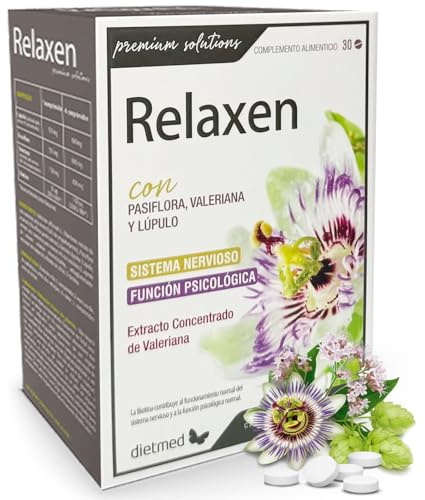 Relajación y Bienestar con Pasiflora, Valeriana y Lúpulo - Apoyo al Sistema Nervioso y Equilibrio Emocional - Con Biotina para Función Psicológica - Complemento Natural - 30 Comprimidos - DietMed